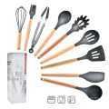 Wooden Silicone Kitchen Utensil Set